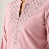 Abeer Pink Embroidered Kurta Set