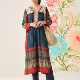 Raina Indigo Printed A-line Kurta