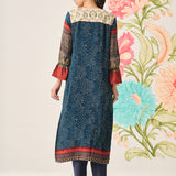 Raina Indigo Printed A-line Kurta
