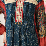 Raina Indigo Printed A-line Kurta