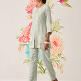 Reva Mint Green Embroidered Shantoon Kurta Set