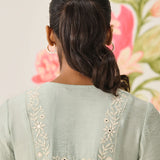 Reva Mint Green Embroidered Shantoon Kurta Set