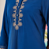 Risha Royal Blue Embroidered Kurta Set