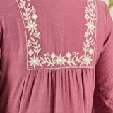 Reva Pink Embroidered Shantoon Kurta Set