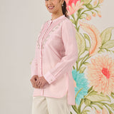Rhea Pink Zari Embroidered Shirt