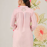 Rhea Pink Zari Embroidered Shirt