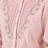 Rhea Pink Zari Embroidered Shirt