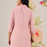 Heli Pink Embroidered Linen Shirt