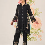 Gina Black Embroidered Co-ord Set