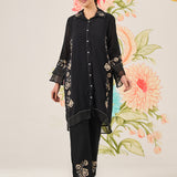 Gina Black Embroidered Co-ord Set