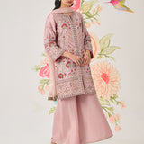 Vaara Nishat Pink Embroidered Suit Set with Dupatta