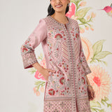 Vaara Nishat Pink Embroidered Suit Set with Dupatta
