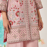 Vaara Nishat Pink Embroidered Suit Set with Dupatta