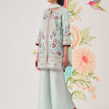 Vaara Nishat Sky Blue Embroidered Suit Set with Dupatta