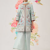 Vaara Nishat Sky Blue Embroidered Suit Set with Dupatta