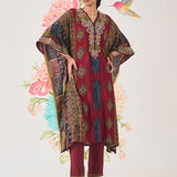 Chhavi Maroon Printed Kaftan Set