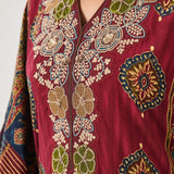 Chhavi Maroon Printed Kaftan Set
