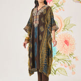 Chhavi Brown Printed Kaftan Set