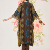 Chhavi Brown Printed Kaftan Set