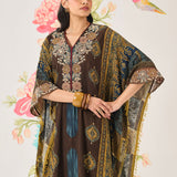 Chhavi Brown Printed Kaftan Set