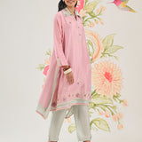 Vaara Ishq Pink Embroidered A-line Kurta Set