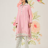 Vaara Ishq Pink Embroidered A-line Kurta Set