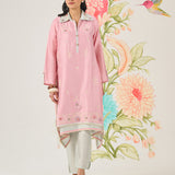 Vaara Ishq Pink Embroidered A-line Kurta Set