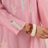 Vaara Ishq Pink Embroidered A-line Kurta Set