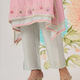 Vaara Ishq Pink Embroidered A-line Kurta Set