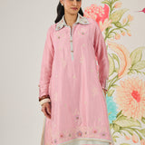 Vaara Ishq Pink Embroidered A-line Kurta Set