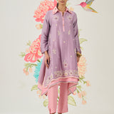 Vaara Ishq Purple Embroidered A-line Kurta Set