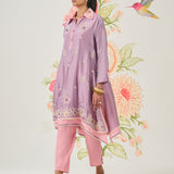 Vaara Ishq Purple Embroidered A-line Kurta Set