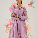 Vaara Ishq Lavender Embroidered A-line Kurta Set