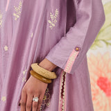 Vaara Ishq Purple Embroidered A-line Kurta Set