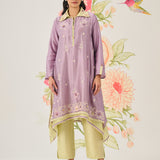 Vaara Ishq Lavender Embroidered A-line Kurta Set