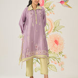 Vaara Ishq Lavender Embroidered A-line Kurta Set