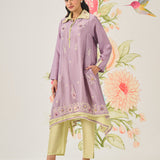 Vaara Ishq Lavender Embroidered A-line Kurta Set