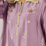 Vaara Ishq Purple Embroidered A-line Kurta Set