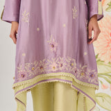 Vaara Ishq Purple Embroidered A-line Kurta Set