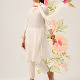 Shaivya Ivory Embroidered Suit Set with Dupatta