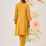 Avirya Mustard Embroidered Kurta Set