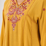Avirya Mustard Embroidered Kurta Set
