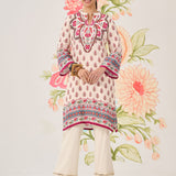 Aavya Fuchsia Printed Shantoon Long Kurti
