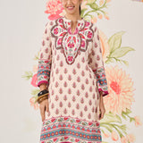 Aavya Fuchsia Printed Shantoon Long Kurti