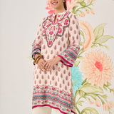 Aavya Fuchsia Printed Shantoon Long Kurti