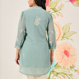 Nitya Green Embroidered Chiffon Tunic