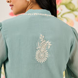 Nitya Green Embroidered Chiffon Tunic