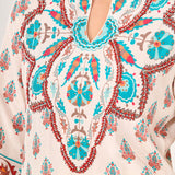 Aavya Teal Printed Shantoon Long Kurti