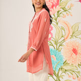 Nitya Orange Embroidered Chiffon Tunic