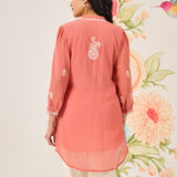Nitya Orange Embroidered Chiffon Tunic